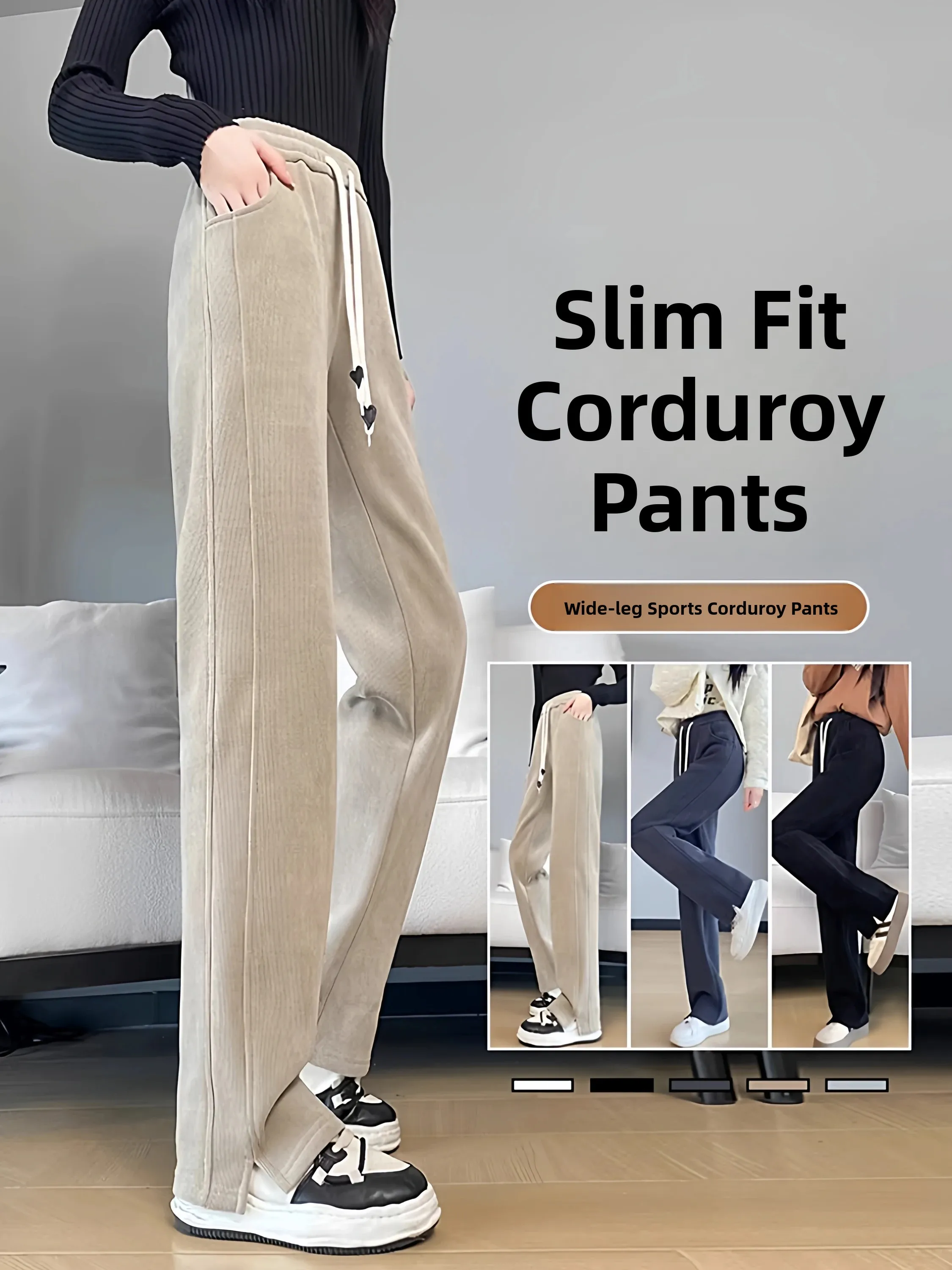 Thickened Fleece Wide Leg Pants Women's Autumn Winter High Waist Straight Cut Trousers Drapey Warm Outerwear Sporty Style
Thickened Fleece Wide Leg Pants Women's Autumn Winter High Waist Straight Cut Trousers Drapey Warm Outerwear Sporty Style
