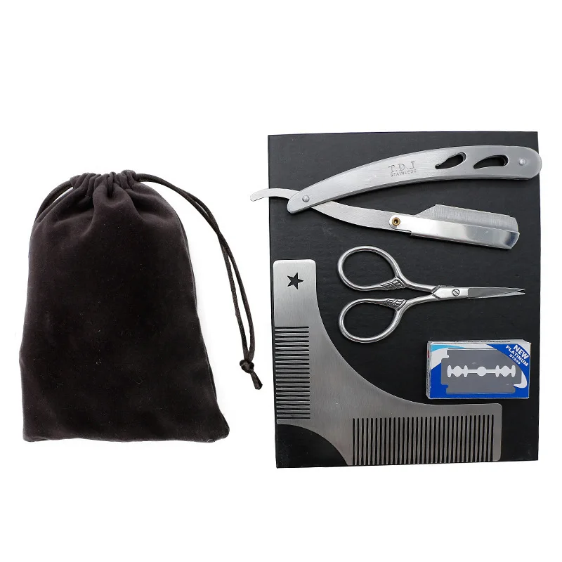 Men's Beard Styling Template Grooming Tool Beard Brush Comb Stainless Steel Comb Right Angle Comb Set Tool
Men's Beard Styling Template Grooming Tool Beard Brush Comb Stainless Steel Comb Right Angle Comb Set Tool