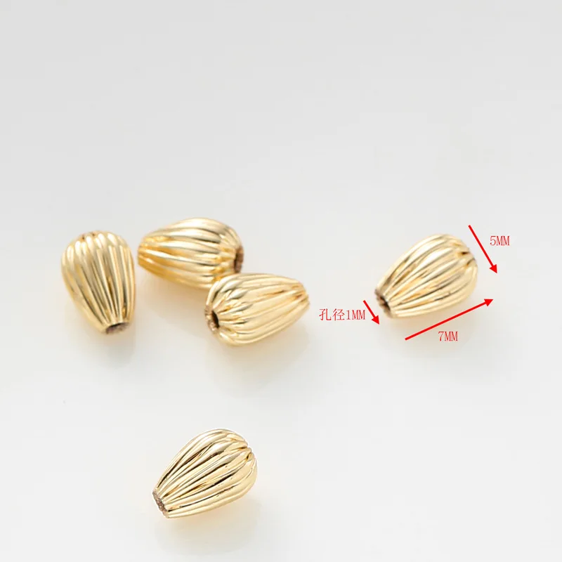 14K Gold Plated Copper Pumpkin Beads Waterdrop 5*7mm Through Hole for DIY Bracelet Necklace Earrings Jewelry Making Accessories
14K Gold Plated Copper Pumpkin Beads Waterdrop 5*7mm Through Hole for DIY Bracelet Necklace Earrings Jewelry Making Accessories