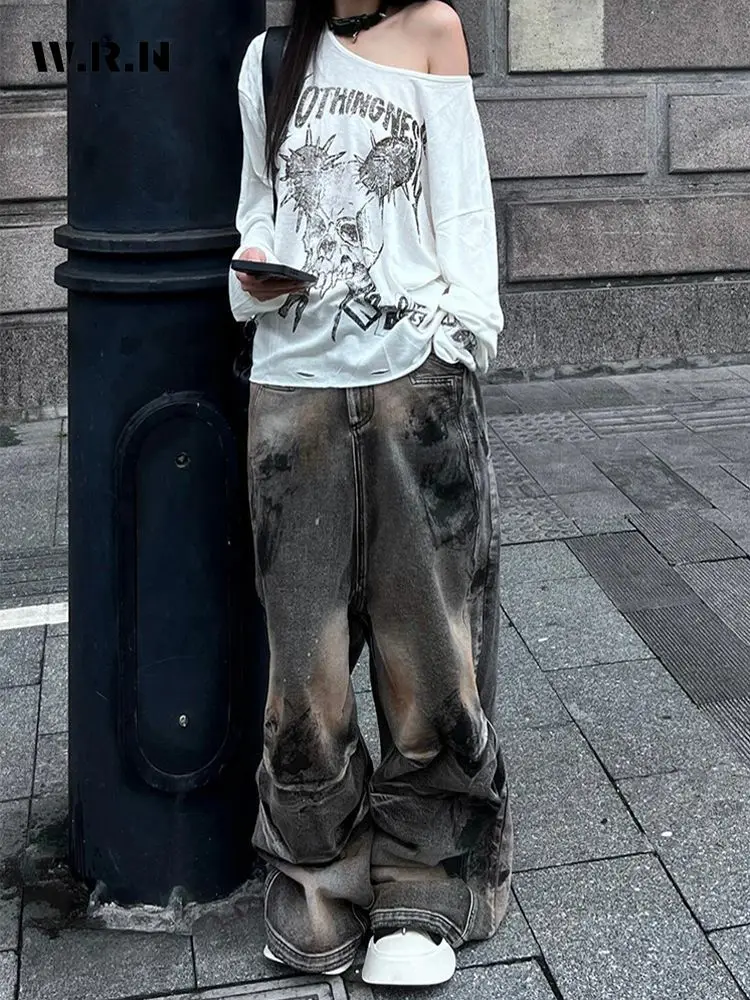 Casual TrashyEclectic Denim Trouser Grunge 2000s Street Retro Full Length Jeans Women's Y2K Tie Dye Vintage Grunge Emo Pants
Casual TrashyEclectic Denim Trouser Grunge 2000s Street Retro Full Length Jeans Women's Y2K Tie Dye Vintage Grunge Emo Pants
