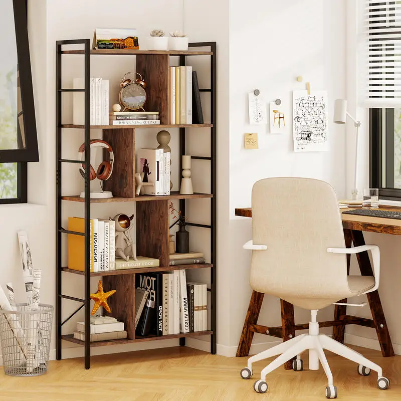 4-Tier Industrial Freestanding Bookshelf with Metal Frame
4-Tier Industrial Freestanding Bookshelf with Metal Frame