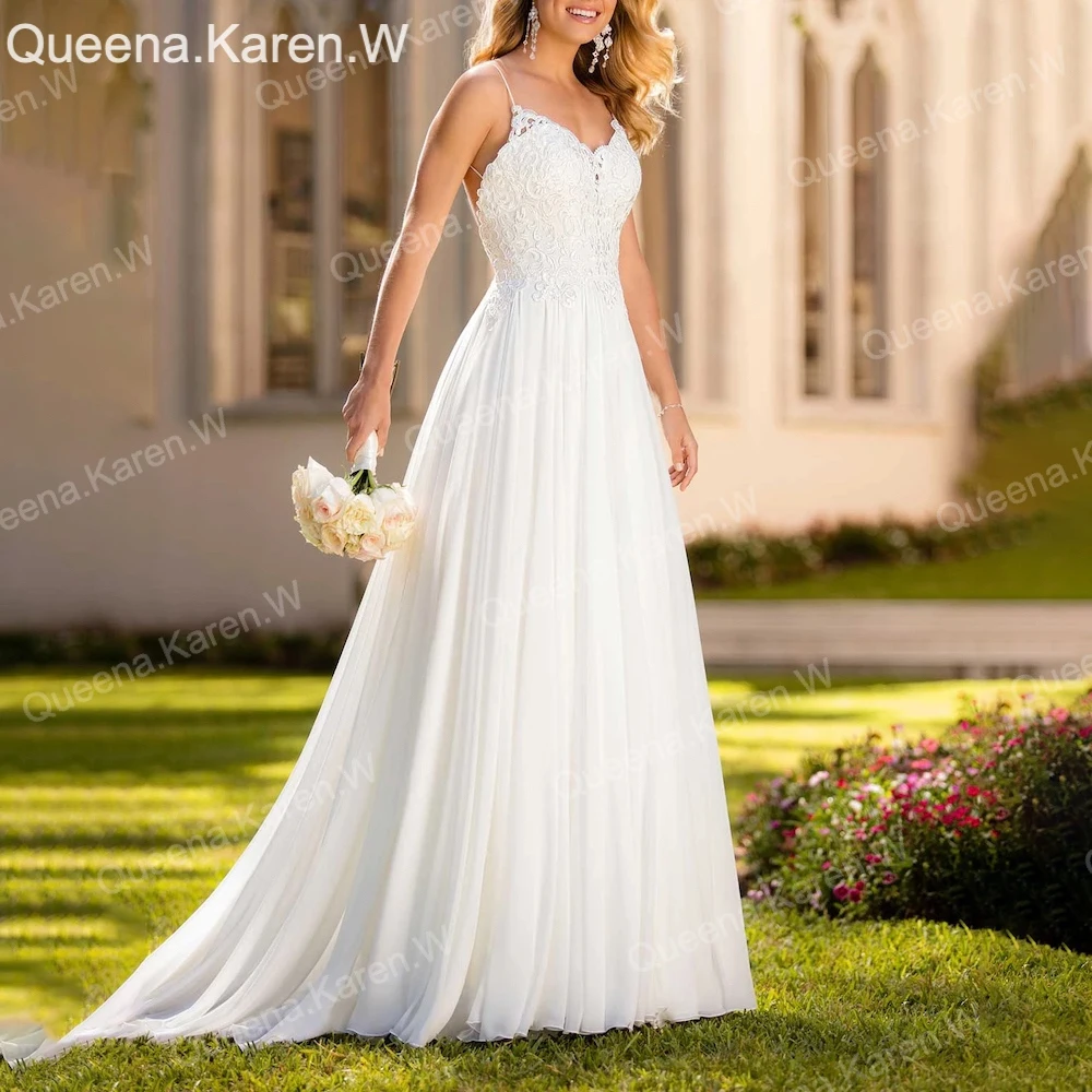 Elegant Boho A line Wedding Dress strap lace applique chiffon bride dress robe de mariee A line Wedding Bridal Gown
Elegant Boho A line Wedding Dress strap lace applique chiffon bride dress robe de mariee A line Wedding Bridal Gown
