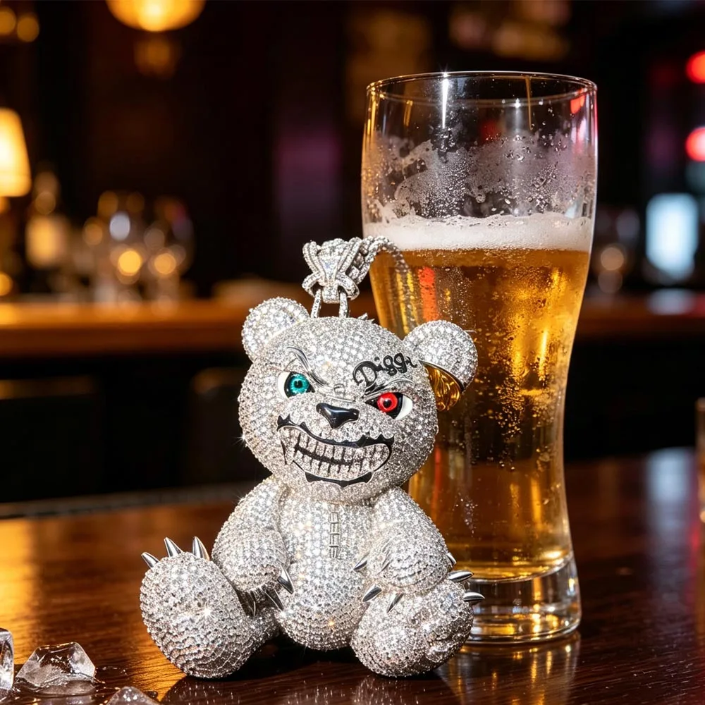 Sparkling Hip-hop Necklace Pendant Cartoon Bear Punk Party Anniversary Iced Out Rapper Jewelry Gifts for Men Girl Boy Friends
Sparkling Hip-hop Necklace Pendant Cartoon Bear Punk Party Anniversary Iced Out Rapper Jewelry Gifts for Men Girl Boy Friends