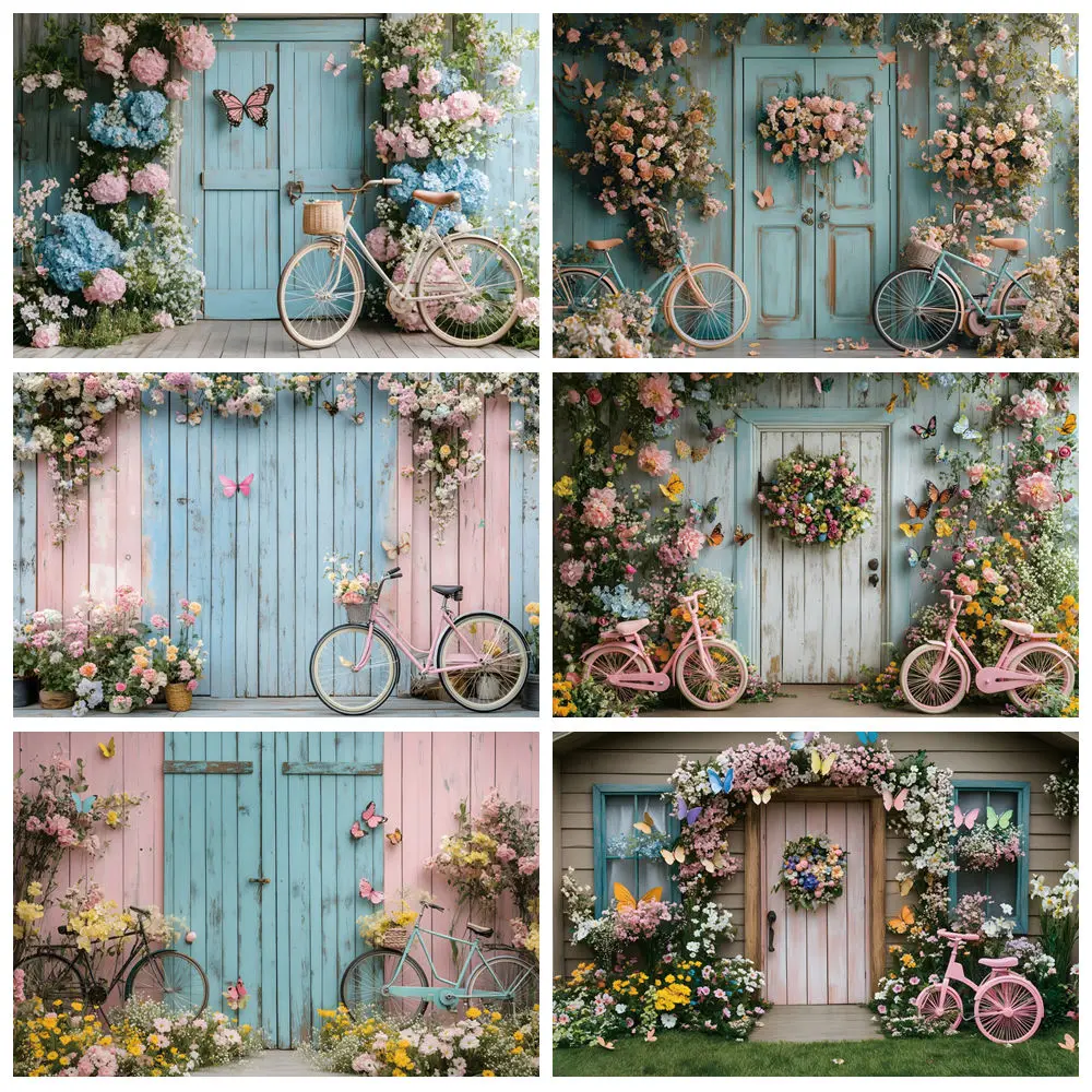 Spring Easter Photography Backdrop Butterfly Bicycle Blue Wooden Door Kids Birthday Party Decor Background Photo Studio Props
Spring Easter Photography Backdrop Butterfly Bicycle Blue Wooden Door Kids Birthday Party Decor Background Photo Studio Props