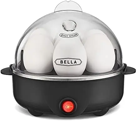 BELLA Egg Cooker: 7-Egg Capacity, Boiler & Poacher, Dishwasher Safe, Cool-Touch Handle, Black
BELLA Egg Cooker: 7-Egg Capacity, Boiler & Poacher, Dishwasher Safe, Cool-Touch Handle, Black
