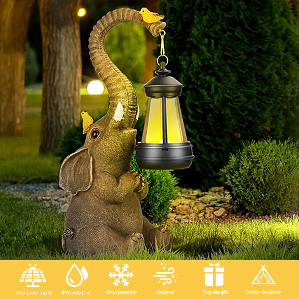Solar Powered Elephant Statue Light with Lantern Elephant Figurine Light Resin Funny Elephant Ornament for Outdoor Garden Decor
Solar Powered Elephant Statue Light with Lantern Elephant Figurine Light Resin Funny Elephant Ornament for Outdoor Garden Decor