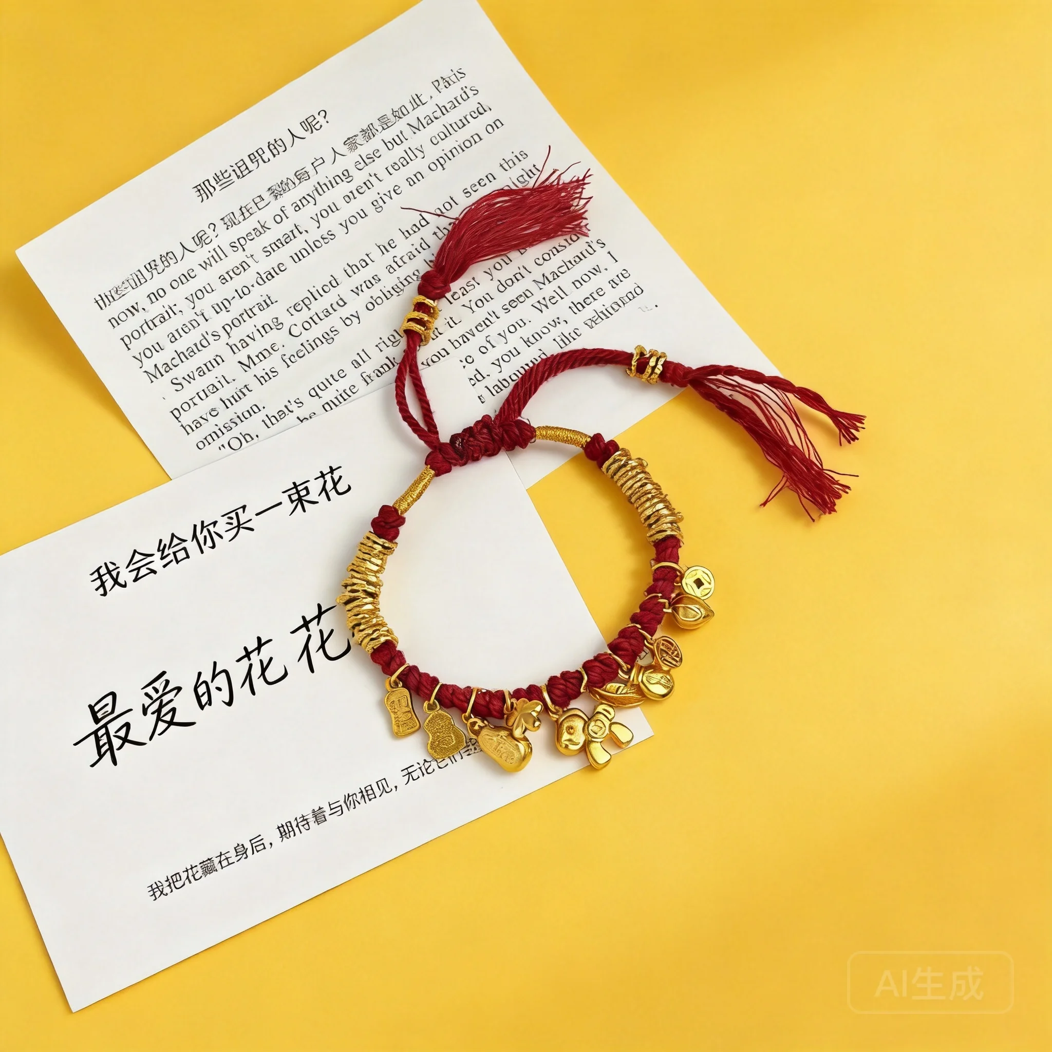 24k Gold Plated Traditional Chinese Style Lucky Fortune Wealth Blessing Red String Bracelet Auspicious Amulet Adjustable Tassel
24k Gold Plated Traditional Chinese Style Lucky Fortune Wealth Blessing Red String Bracelet Auspicious Amulet Adjustable Tassel