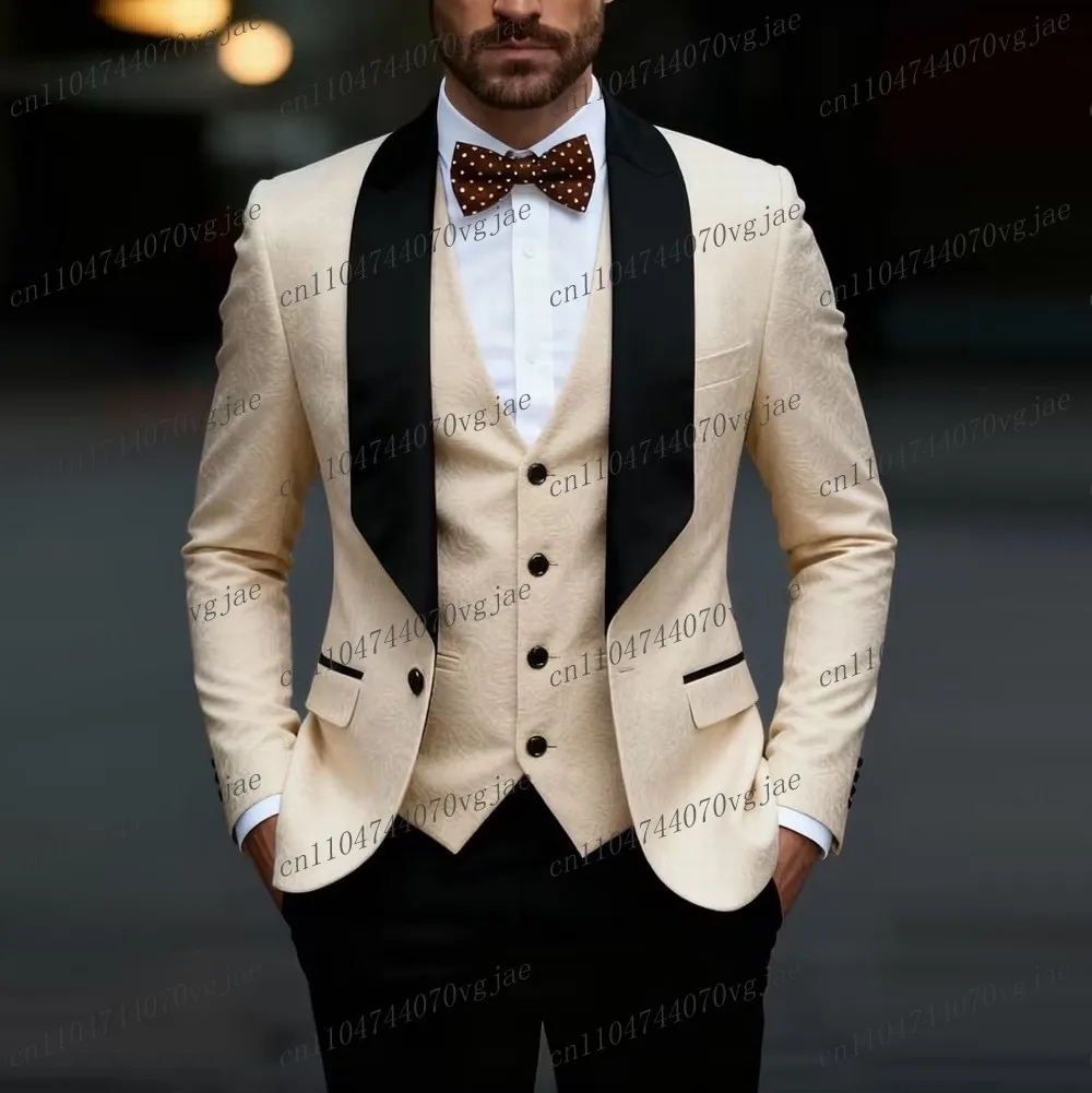Black And Beige Men Suit Formal Wedding Party Groom Business Male Tuxedos Customized 3 Piece Set Jacket Vest Pants 01
Black And Beige Men Suit Formal Wedding Party Groom Business Male Tuxedos Customized 3 Piece Set Jacket Vest Pants 01