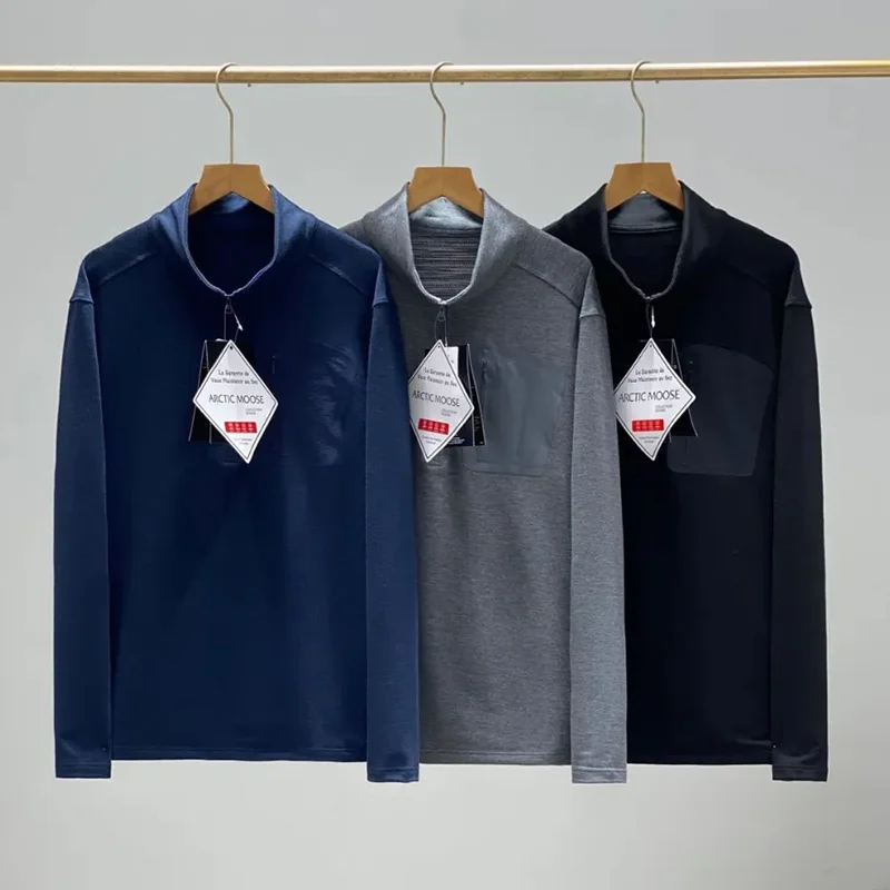 Outdoor Knitted Long Sleeve Men's T-shirt Breathable Sweat Absorbent Half Open Cardigan Sporty Style for Autumn Season
Outdoor Knitted Long Sleeve Men's T-shirt Breathable Sweat Absorbent Half Open Cardigan Sporty Style for Autumn Season