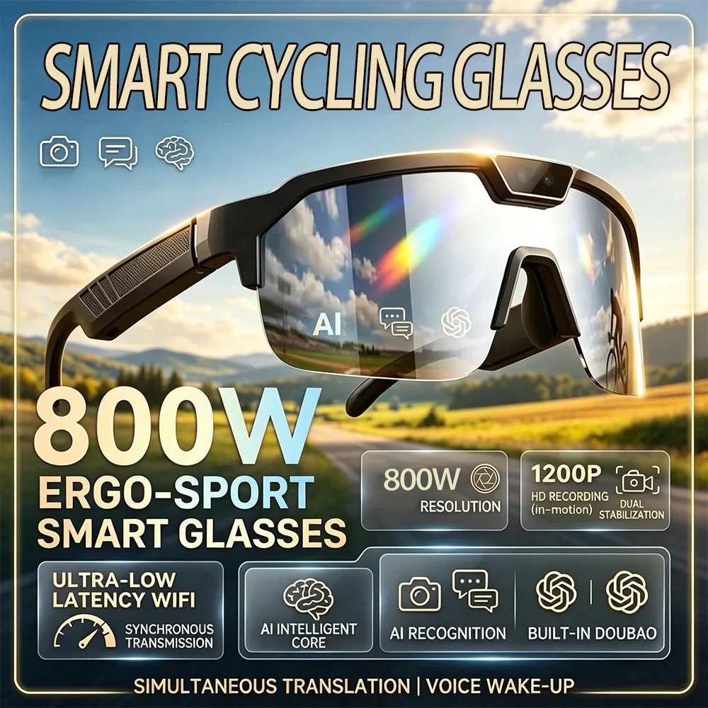 2026 Cycling Glasses with 800W HD Camera UV Protection Voice Assistant AI Translation Bluetooth Wireless Calling Cycling Glasses
2026 Cycling Glasses with 800W HD Camera UV Protection Voice Assistant AI Translation Bluetooth Wireless Calling Cycling Glasses
