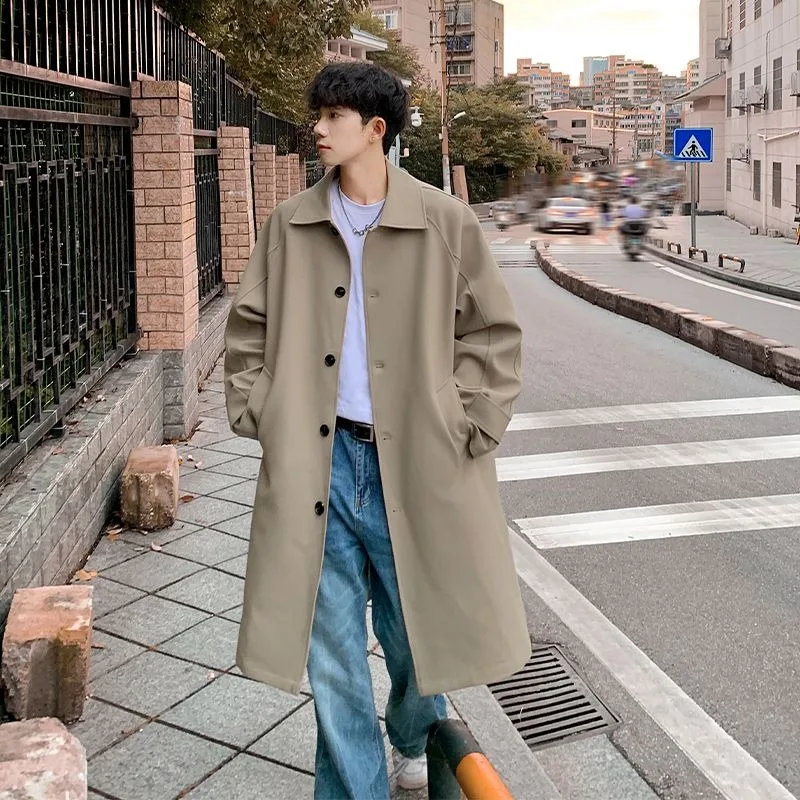 Khaki Trench Coat Men's Medium and Long Autumn British Yuppie Korean High-end Ruffian Handsome Over The Knee Versatile Coat
Khaki Trench Coat Men's Medium and Long Autumn British Yuppie Korean High-end Ruffian Handsome Over The Knee Versatile Coat