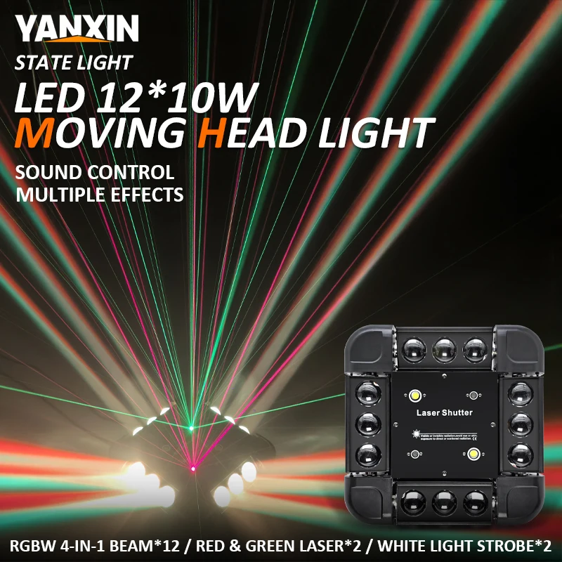 Disco Light 350w 12-Eye 3-in-1 Beam Laser Strobe Light DMX512 Auto Sound Activated Stage Lighting for DJ Party Bar KTV Wedding
Disco Light 350w 12-Eye 3-in-1 Beam Laser Strobe Light DMX512 Auto Sound Activated Stage Lighting for DJ Party Bar KTV Wedding