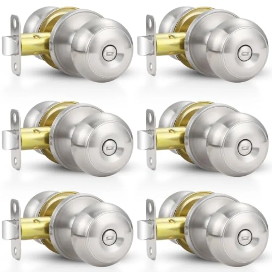 Door Knobs, Privacy Door Lock Silver Keyless Door Handle with Lock for Bathroom Bedroom, Keyless Door Hardware
Door Knobs, Privacy Door Lock Silver Keyless Door Handle with Lock for Bathroom Bedroom, Keyless Door Hardware