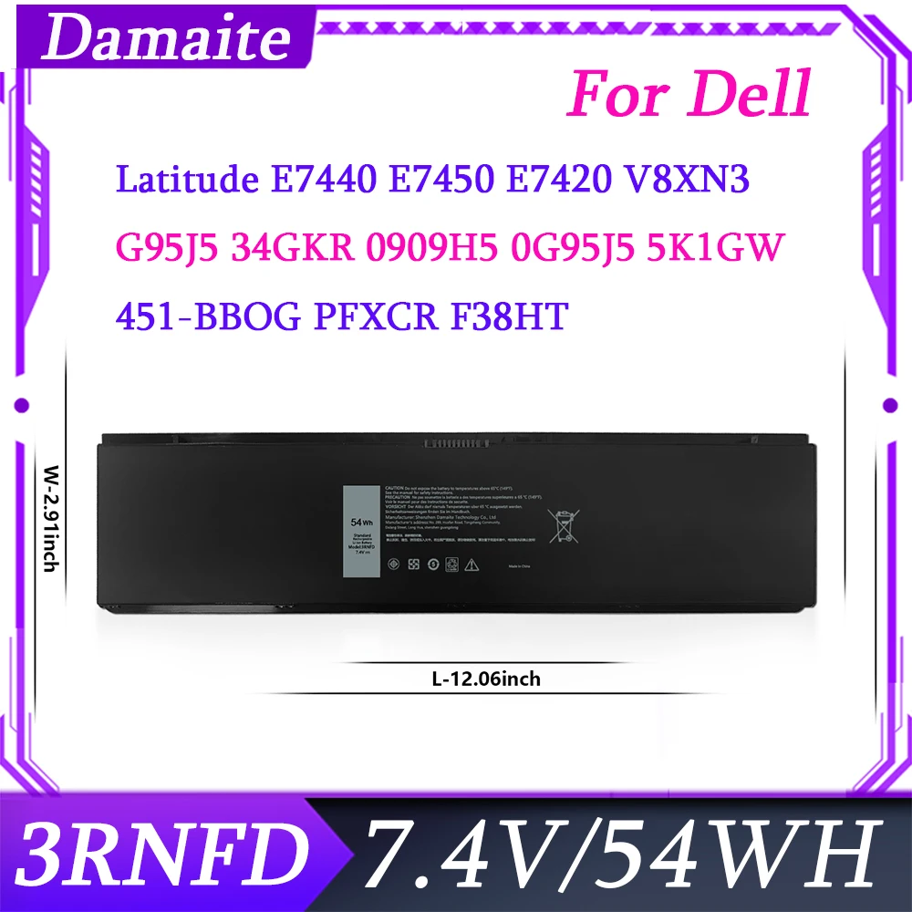 3RNFD E7440 E7450 Аккумулятор для ноутбука Dell Latitude 14 E7420 серии G95J5 34GKR 0909H5 0G95J5 PFXCR V8XN3 7,4 В 54WH
3RNFD E7440 E7450 Аккумулятор для ноутбука Dell Latitude 14 E7420 серии G95J5 34GKR 0909H5 0G95J5 PFXCR V8XN3 7,4 В 54WH