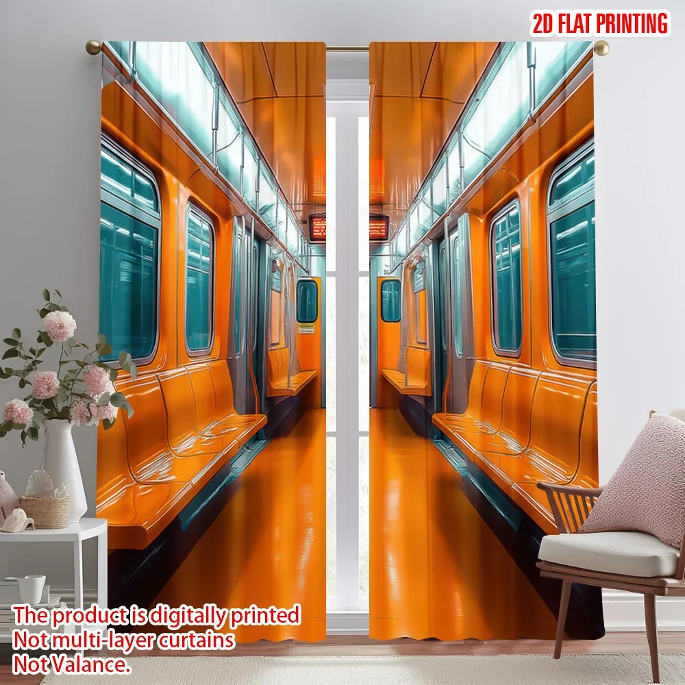 2D flat printing 2pcs Curtains Vibrant Orange Subway Car Digital Printed Polyester Drapes Festive Wall Decor Use for Indoor
2D flat printing 2pcs Curtains Vibrant Orange Subway Car Digital Printed Polyester Drapes Festive Wall Decor Use for Indoor