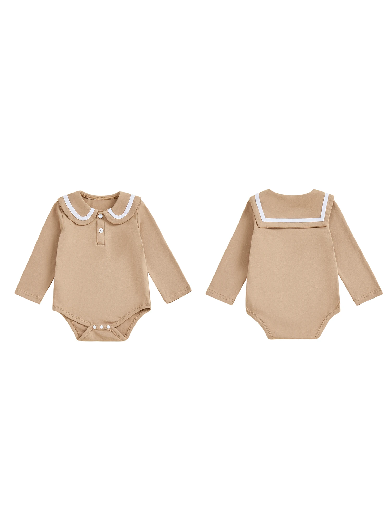 Боди унисекс для младенцев с полосатыми деталями, застежкой на половину пуговиц, матросским воротником и длинными рукавами — идеально подходит для всех сезонов
Боди унисекс для младенцев с полосатыми деталями, застежкой на половину пуговиц, матросским воротником и длинными рукавами — идеально подходит для всех сезонов