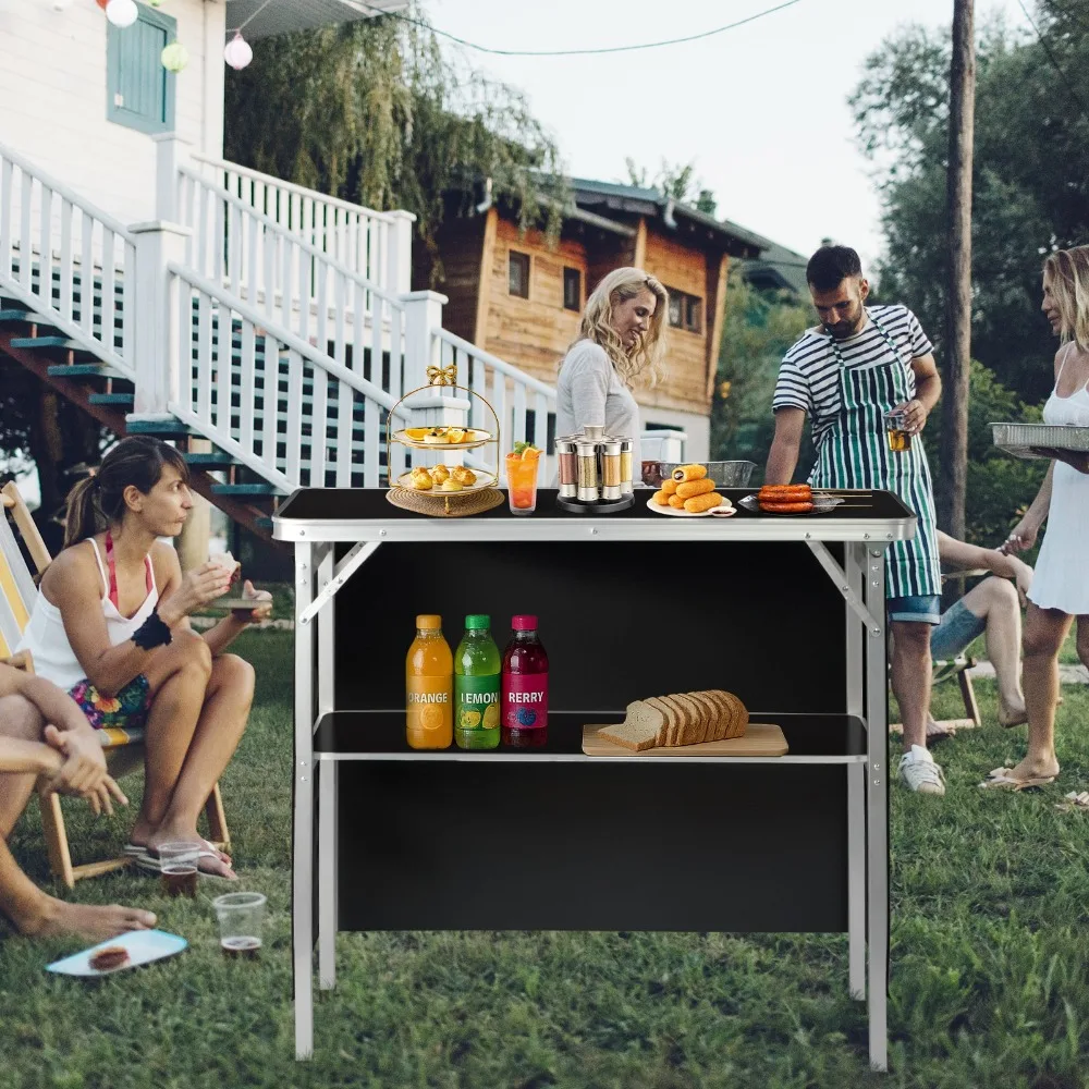 In/Outdoor Portable Folding Bar Table with Shelf Carry Bag for Party Picnic
In/Outdoor Portable Folding Bar Table with Shelf Carry Bag for Party Picnic