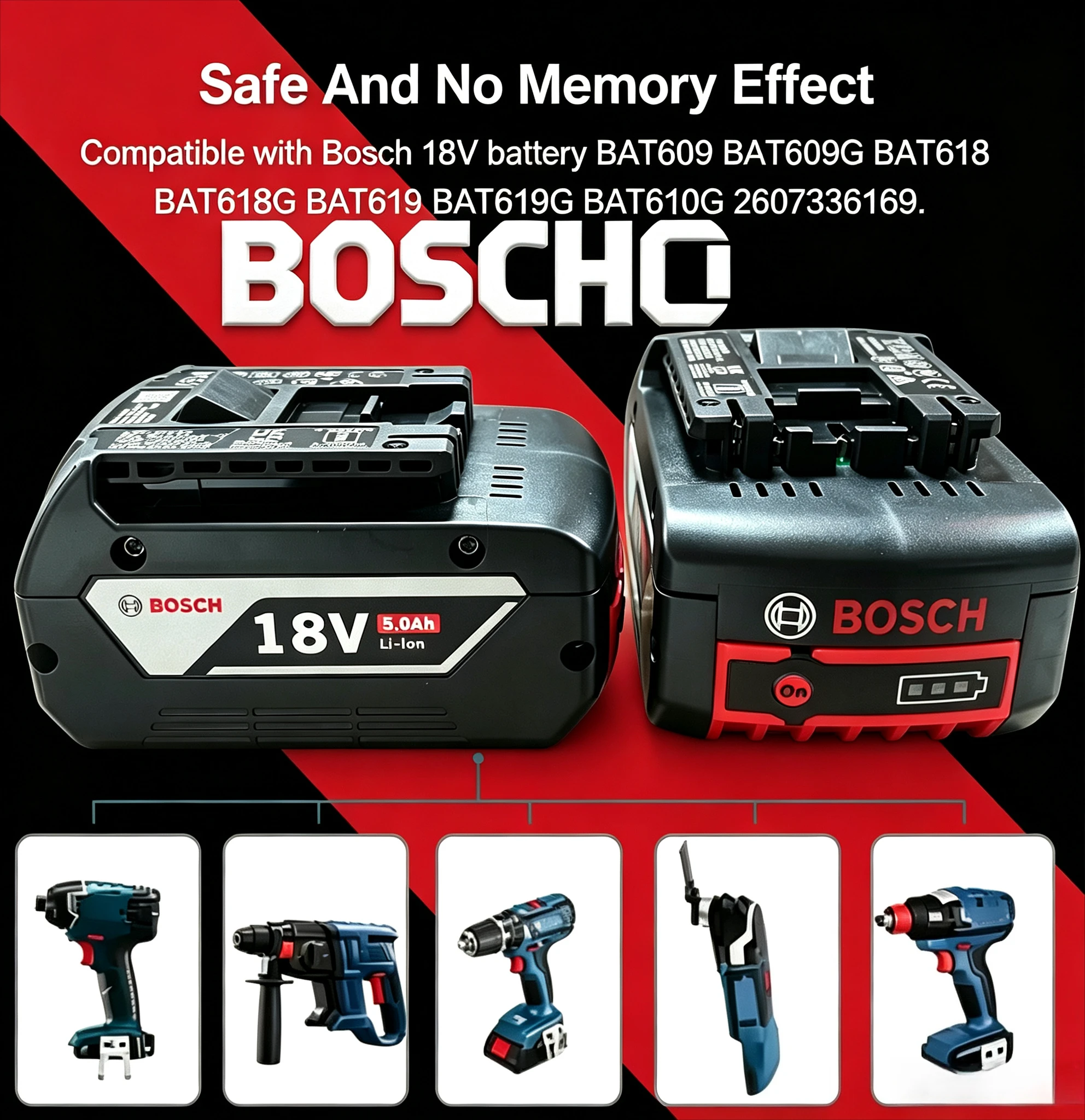 Original Bosch 18V 5.0/6.0Ah Battery GBA18V60 BAT609,Long Runtime for Cordless Drill Impact Driver Construction Renovation Tools
Original Bosch 18V 5.0/6.0Ah Battery GBA18V60 BAT609,Long Runtime for Cordless Drill Impact Driver Construction Renovation Tools