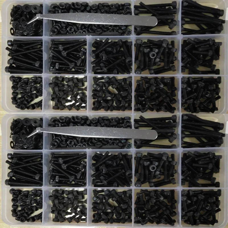 730pcs M3 Nuts M3 Hex Socket Screw Set Carbon Steel Flat Round Cap Head Screws Bolts and Nuts Flat Washer Nuts Male Wrench
730pcs M3 Nuts M3 Hex Socket Screw Set Carbon Steel Flat Round Cap Head Screws Bolts and Nuts Flat Washer Nuts Male Wrench
