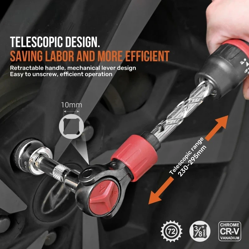For 72T Flexible Head Wrench Quick Release Reversible Switches Wrench Hand Tool 3/8inch Drive Ratchet Wrench Steel
For 72T Flexible Head Wrench Quick Release Reversible Switches Wrench Hand Tool 3/8inch Drive Ratchet Wrench Steel