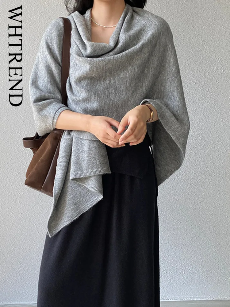WHTREND Korean Style Solid Color Large Shawl Women's Casual Knitted Scarf Sweater Autumn Winter Warm Clothes WH1302
WHTREND Korean Style Solid Color Large Shawl Women's Casual Knitted Scarf Sweater Autumn Winter Warm Clothes WH1302