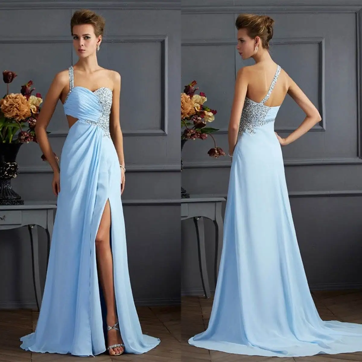 Modern A-Line Gown Prom Dresses Crystals Satin Front Split Pleat Celebrity Party Evening Dresses Plus Size Custom Size Color
Modern A-Line Gown Prom Dresses Crystals Satin Front Split Pleat Celebrity Party Evening Dresses Plus Size Custom Size Color