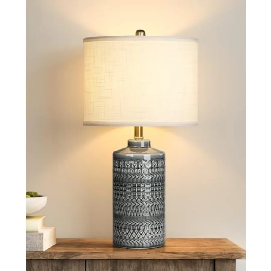 Modern Ceramic Table Lamp, 24.5" Living Room Lamps 3-Way Dimmable Nightstand Lamp with Shade Tall Bedside Lamp Desk Decor Lamps
Modern Ceramic Table Lamp, 24.5" Living Room Lamps 3-Way Dimmable Nightstand Lamp with Shade Tall Bedside Lamp Desk Decor Lamps