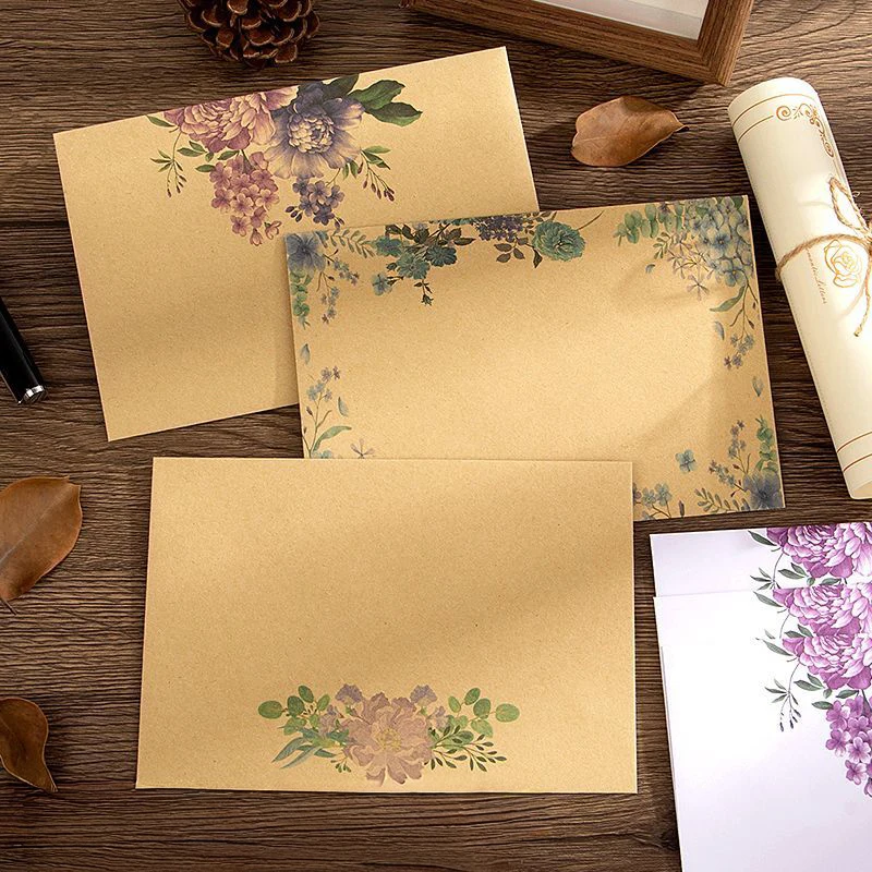 20Pcs Vintage Floral Kraft Invitation Envelopes Color Envelopes Luxury Stationery for Wedding Party Invitations
20Pcs Vintage Floral Kraft Invitation Envelopes Color Envelopes Luxury Stationery for Wedding Party Invitations