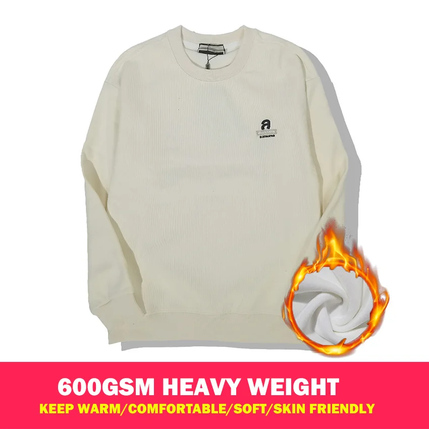 Men's Round neck Sweatshirt 600GSM HeavyWeight Letter knitting embroidery long sleeved fleece Men Top Pullover hoodies tracksuit
Men's Round neck Sweatshirt 600GSM HeavyWeight Letter knitting embroidery long sleeved fleece Men Top Pullover hoodies tracksuit