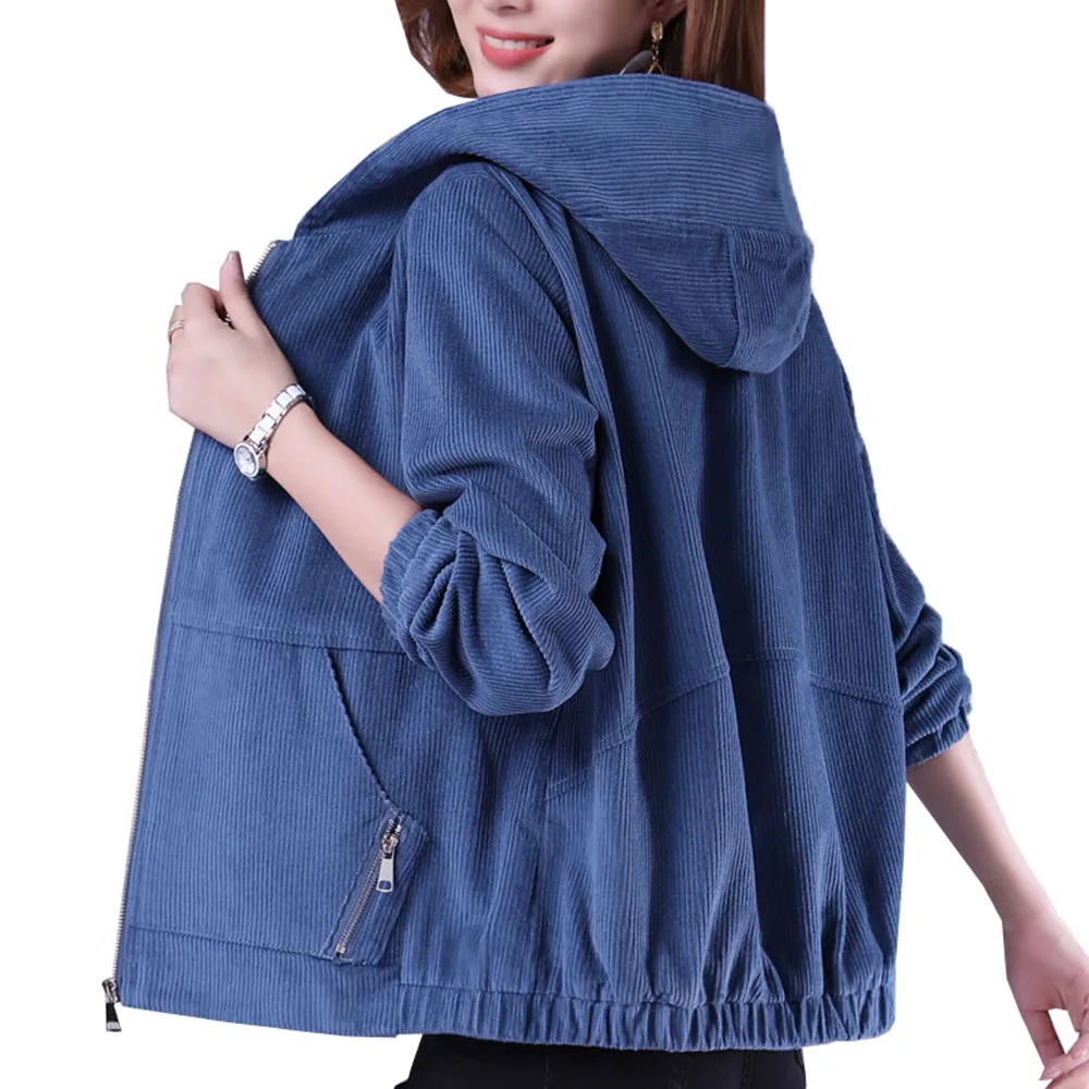 Women's Corduroy Hooded Jacket Female Nice Spring Autumn Pop Loose Casual Middle-Aged Mother Outerwear Women Tops
Women's Corduroy Hooded Jacket Female Nice Spring Autumn Pop Loose Casual Middle-Aged Mother Outerwear Women Tops