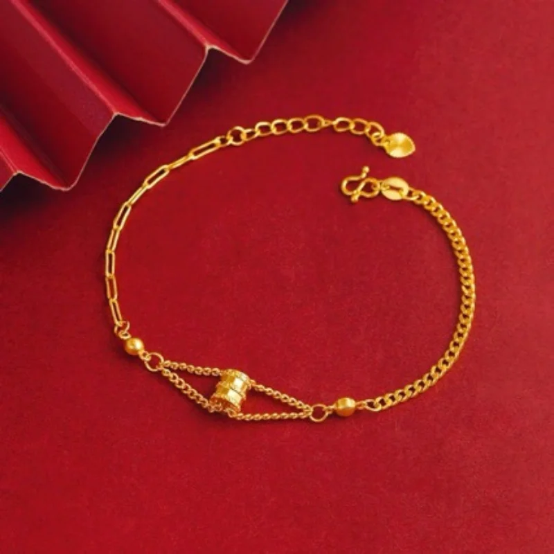 New Sand Gold Small Waist Transport Beads Light Luxury Bell Style Gold Bracelet Gift Ladies' Popular Jewelry Bracelet 2024
New Sand Gold Small Waist Transport Beads Light Luxury Bell Style Gold Bracelet Gift Ladies' Popular Jewelry Bracelet 2024
