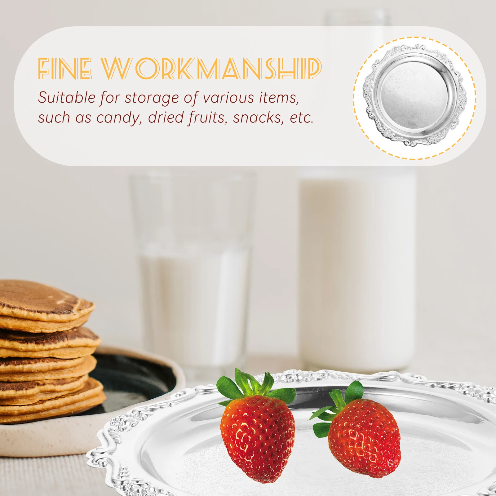 Alloy Snack Plate For Fruit Candy Biscuits Serving Decorative Dessert Dish Party Wedding Home Gift Food Storage Tray
Alloy Snack Plate For Fruit Candy Biscuits Serving Decorative Dessert Dish Party Wedding Home Gift Food Storage Tray