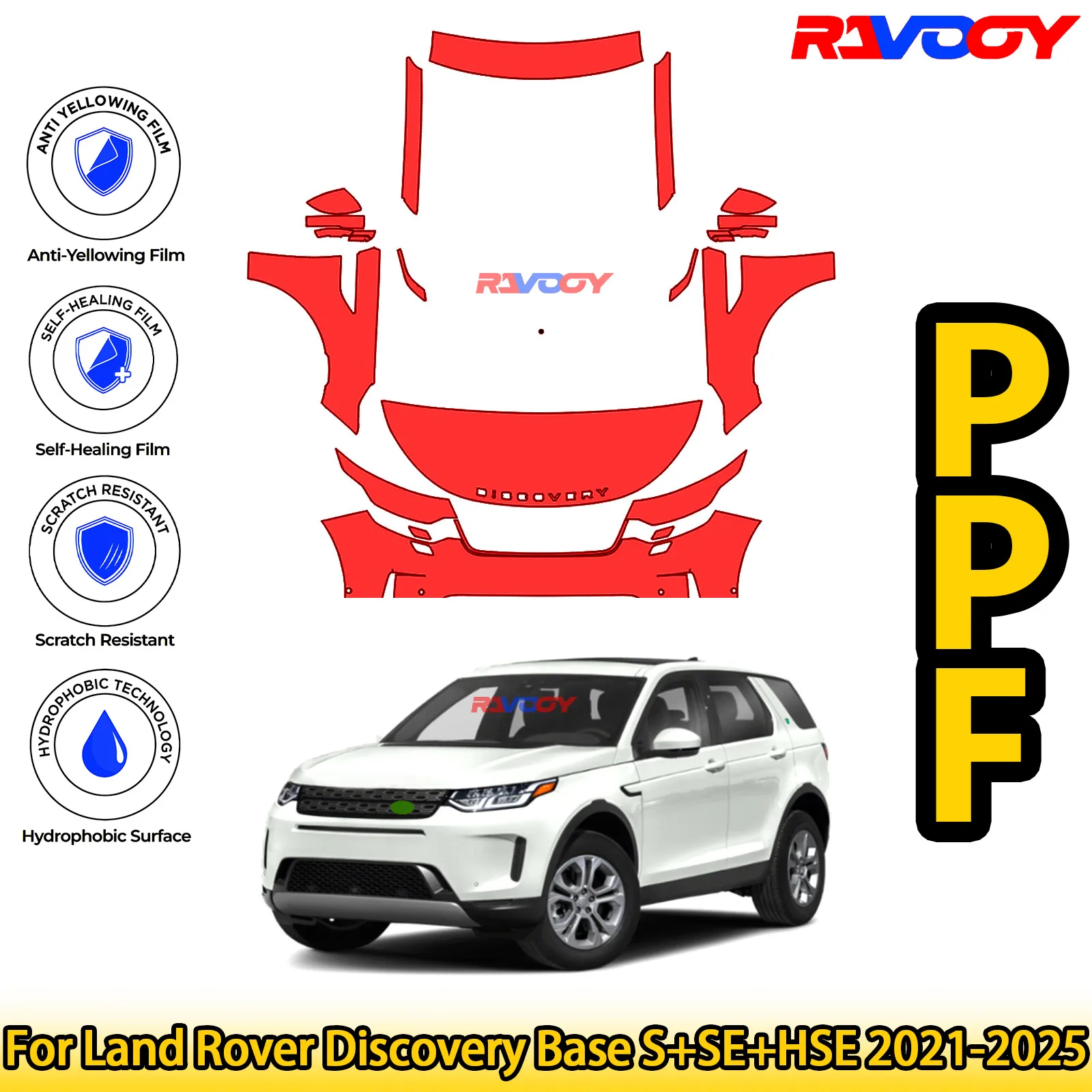 For Land Rover Discovery Base S+SE+HSE 2021-2025 Glossy Matte Black Precut front PPF Kit Paint Protection Film
For Land Rover Discovery Base S+SE+HSE 2021-2025 Glossy Matte Black Precut front PPF Kit Paint Protection Film