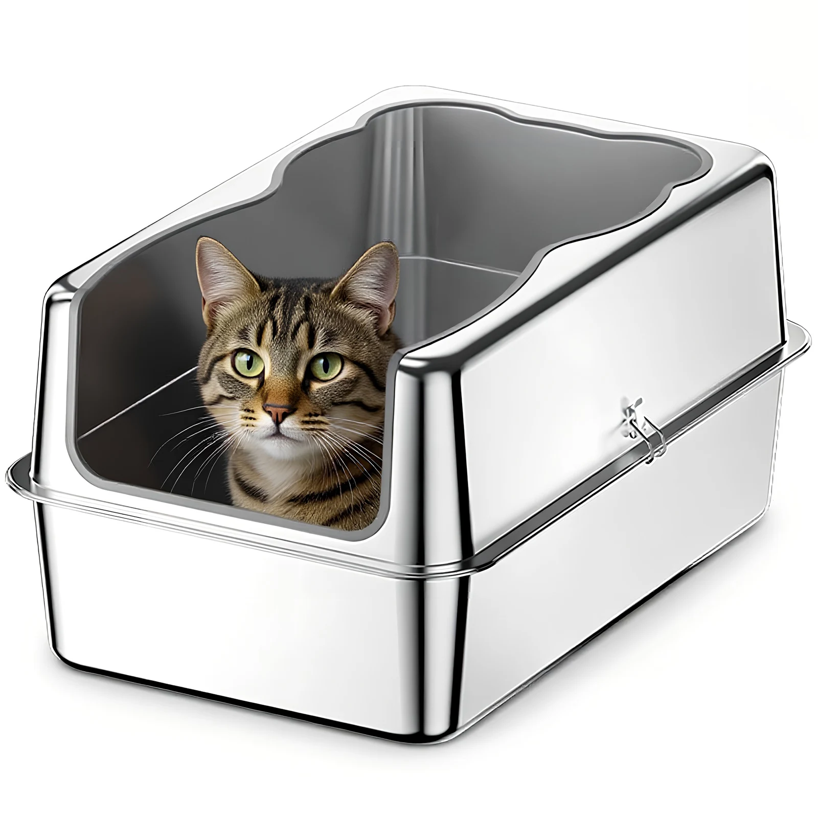 Extra Large Cat Litter Box Anti-Urine Leakage Metal Litter Tray Stainless Steel Top Exit Metal Cat Pan for Big Cats Multiple Cat
Extra Large Cat Litter Box Anti-Urine Leakage Metal Litter Tray Stainless Steel Top Exit Metal Cat Pan for Big Cats Multiple Cat