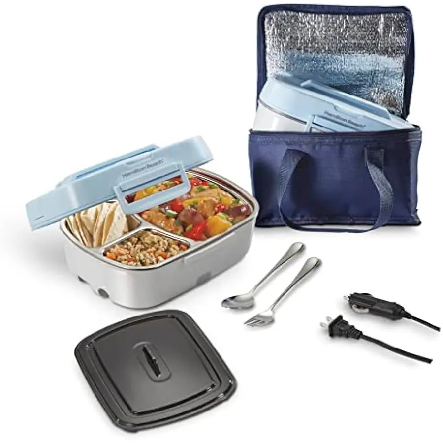 Hamilton Beach Portable Electric Lunch Box Food Warmer for Office & Car with 12V Adapter, 120V Plug, Stainless Steel 3 Compartme
Hamilton Beach Portable Electric Lunch Box Food Warmer for Office & Car with 12V Adapter, 120V Plug, Stainless Steel 3 Compartme
