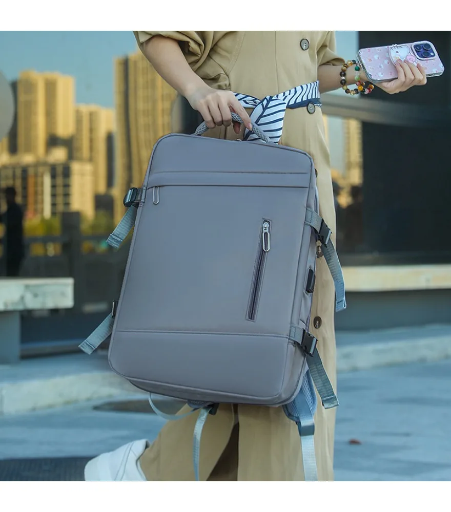 Off white minimalist backpack with two oblique trim lines vertical side metal zipper adjustable side buckles lightweight
Off white minimalist backpack with two oblique trim lines vertical side metal zipper adjustable side buckles lightweight