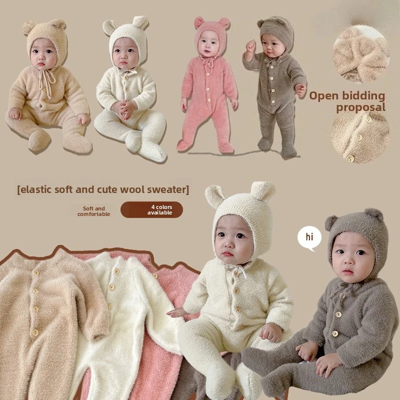 Popular baby autumn onesie baby hundred days clothes mink velvet cute bear foot climbing clothes go out
Popular baby autumn onesie baby hundred days clothes mink velvet cute bear foot climbing clothes go out