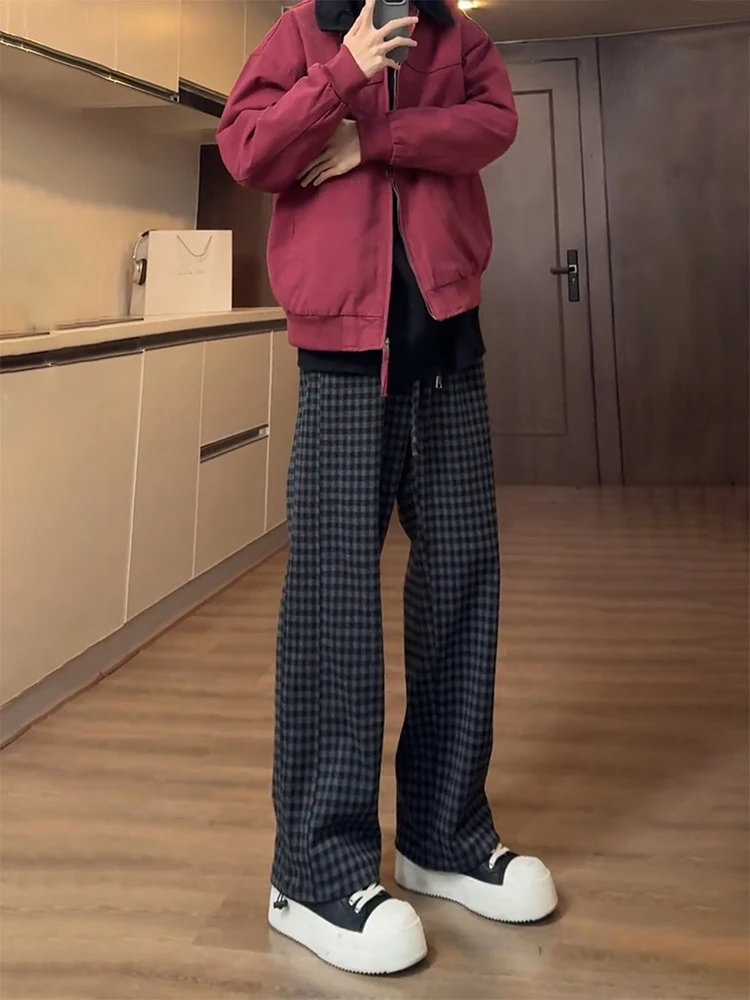 Мужские шерстяные брюки в клетку в американском стиле, свободные прямые брюки для весны и лета, повседневные ретро-джоггеры
Мужские шерстяные брюки в клетку в американском стиле, свободные прямые брюки для весны и лета, повседневные ретро-джоггеры