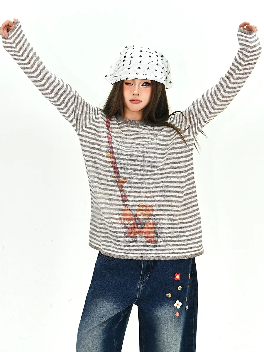 Lazy American Sle Striped Long Sve T-irt Women's Loose Fit Spring 2026 New Arrival Comfortable Breathable Streetwear
Lazy American Sle Striped Long Sve T-irt Women's Loose Fit Spring 2026 New Arrival Comfortable Breathable Streetwear