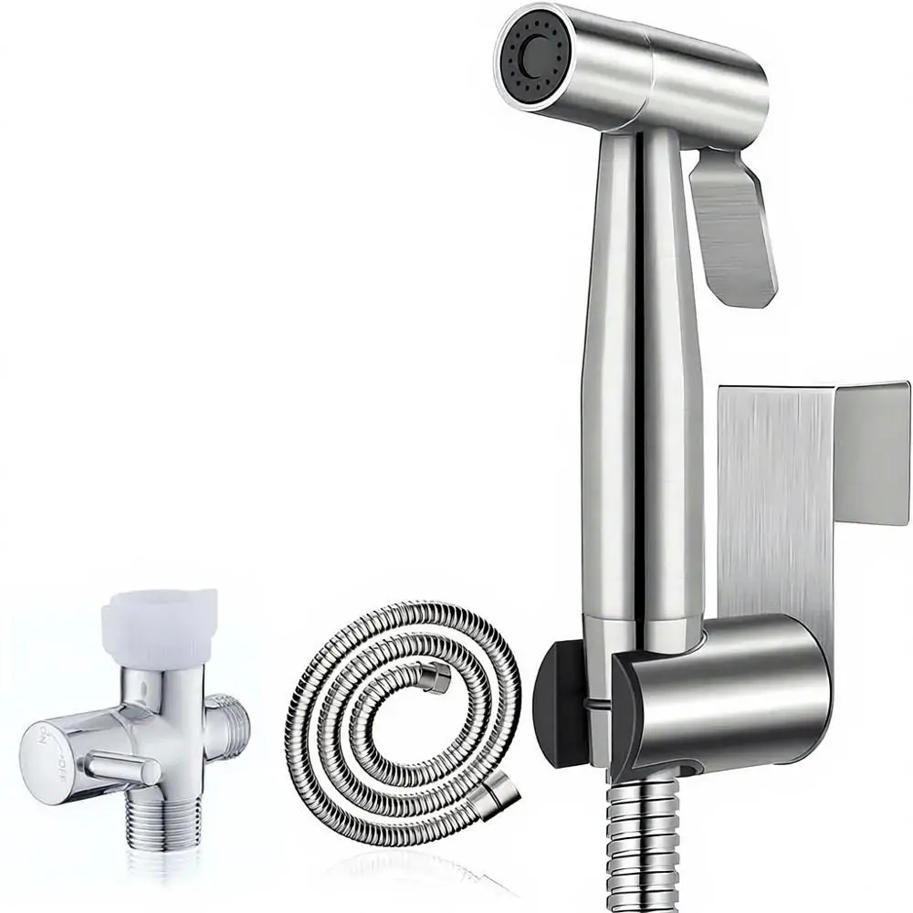 Luxury Stainless Steel Handheld Bidet Sprayer Set with Complete Hose Kit, Suitable for Wall or Toilet Mounting
Luxury Stainless Steel Handheld Bidet Sprayer Set with Complete Hose Kit, Suitable for Wall or Toilet Mounting