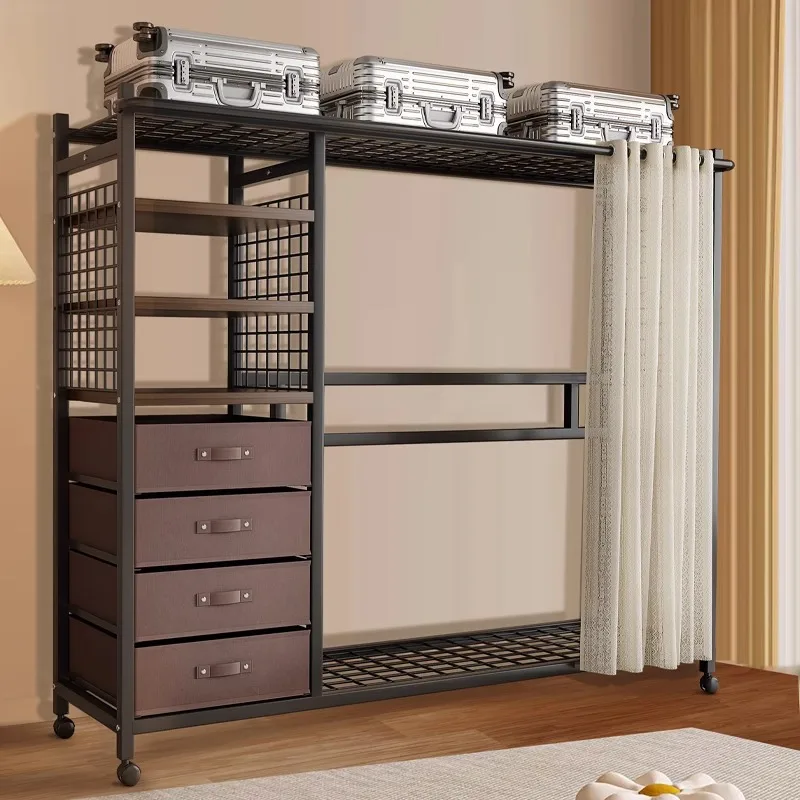 Simple wardrobe steel cloth wardrobe bedroom layered storage coat rack
Simple wardrobe steel cloth wardrobe bedroom layered storage coat rack
