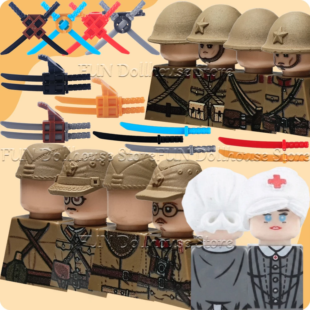Military Army Japanese Medic Soldier Action Figure Accessories Building Block Medieval Samurai Sword Ninja Blade Model Brick Toy
Military Army Japanese Medic Soldier Action Figure Accessories Building Block Medieval Samurai Sword Ninja Blade Model Brick Toy