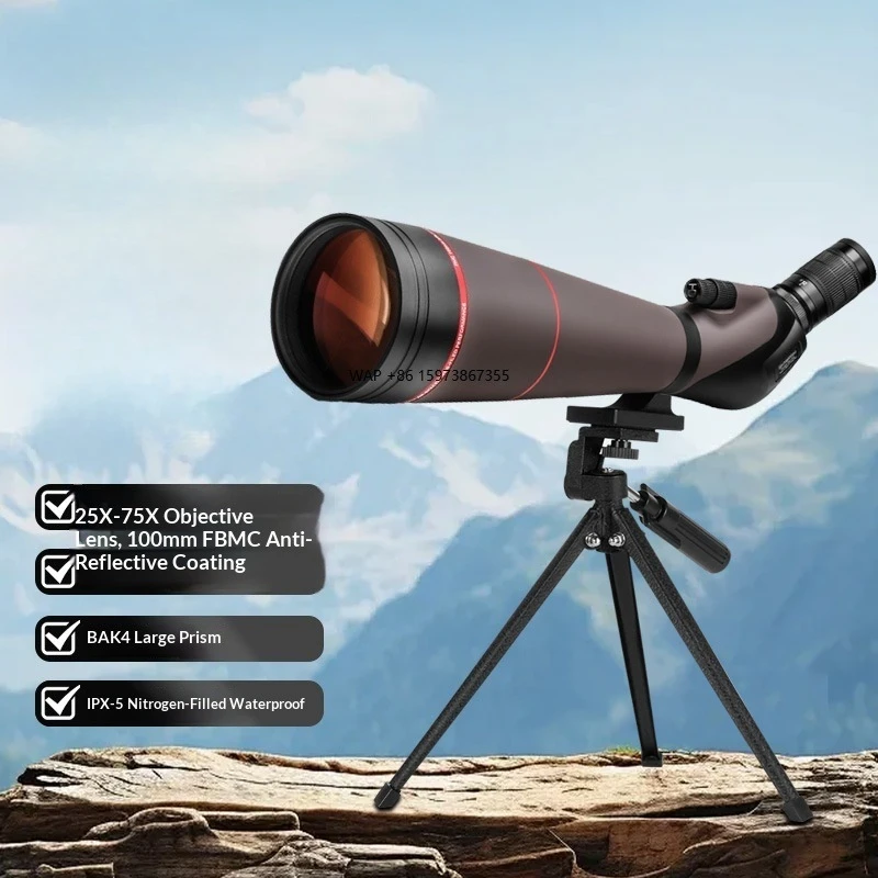 Manufacturer Wholesale Osmo S100 Bird Watching Scope 25-75x 100mm Large-Diameter BAK4 Prism IPX5 Waterproof Telescope
Manufacturer Wholesale Osmo S100 Bird Watching Scope 25-75x 100mm Large-Diameter BAK4 Prism IPX5 Waterproof Telescope