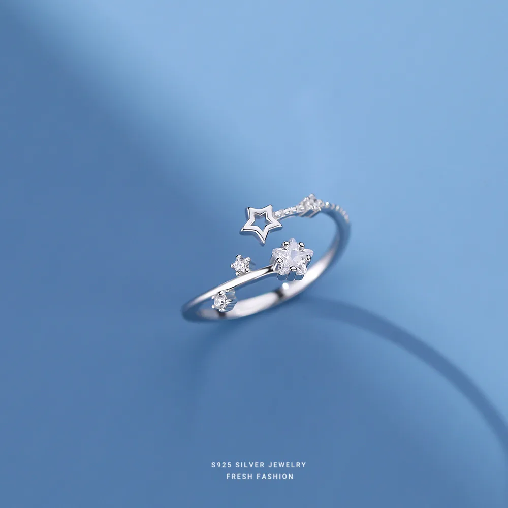 Корейский стиль S925 из чистого серебра с пятиконечной звездой кольцо для женщин модные и персонализированные ювелирные изделия в подарок подруге 
Корейский стиль S925 из чистого серебра с пятиконечной звездой кольцо для женщин модные и персонализированные ювелирные изделия в подарок подруге