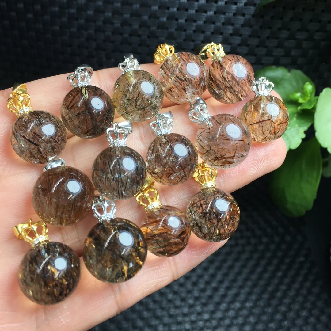 1 Pc Fengbaowu Natural Black Gold Super 7 Sphere Pendant 925 Sterling Silver Fashion Jewelry Gift For Women Men
1 Pc Fengbaowu Natural Black Gold Super 7 Sphere Pendant 925 Sterling Silver Fashion Jewelry Gift For Women Men