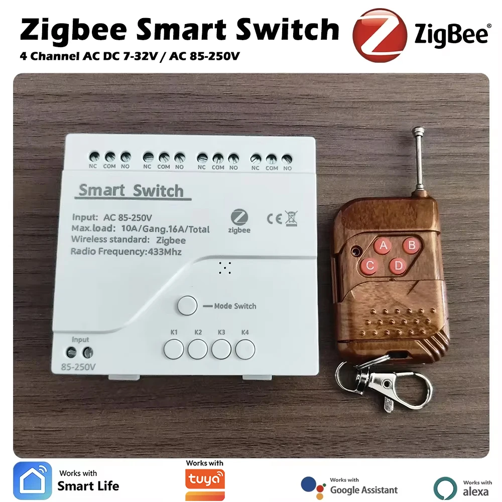 4CH Zigbee RF Relay Module,Dry Contact Switch Design,12V/24V/230V Requires Gateway Hub,Works with Alexa Enabled
4CH Zigbee RF Relay Module,Dry Contact Switch Design,12V/24V/230V Requires Gateway Hub,Works with Alexa Enabled