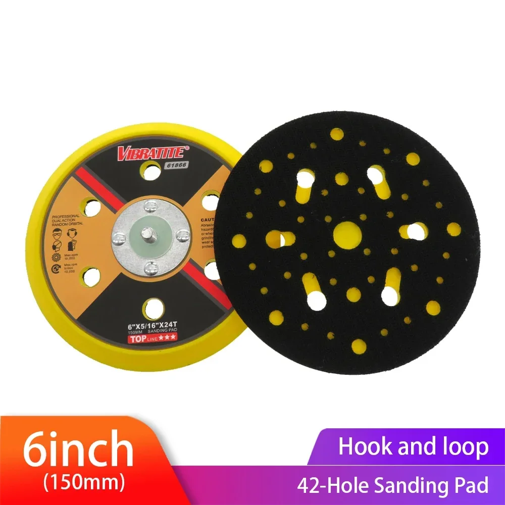 6" 150mm Multihole Sander Backing Pad Hook&Loop Sanding Plate with 5/16x24T Thread Dust Free Sanding Disc Holder for Polishing
6" 150mm Multihole Sander Backing Pad Hook&Loop Sanding Plate with 5/16x24T Thread Dust Free Sanding Disc Holder for Polishing