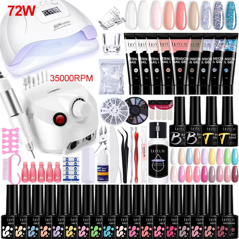 LILYCUTE Nail Set Gel Nail Polish Set With UV LED Lamp Dryer Semi Permanent Gel Varnish Set Professional Nail Art Tools Kit
LILYCUTE Nail Set Gel Nail Polish Set With UV LED Lamp Dryer Semi Permanent Gel Varnish Set Professional Nail Art Tools Kit
