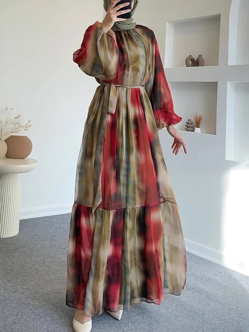 Мусульманское платье Абая, женское платье на шнуровке с принтом Eid Tie Dye, Дубай, Джалабия, кафтан, Марокко, Vestidos, арабский длинный халат, Рамадан, 2025 г.
Мусульманское платье Абая, женское платье на шнуровке с принтом Eid Tie Dye, Дубай, Джалабия, кафтан, Марокко, Vestidos, арабский длинный халат, Рамадан, 2025 г.