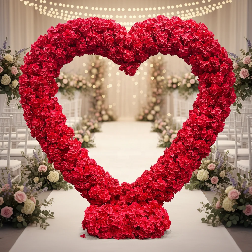 Wholesale Adjustable Handmade Artificial Silk Red Rose Heart Shaped Arch Backdrop Customized Color Size For Wedding Party Event
Wholesale Adjustable Handmade Artificial Silk Red Rose Heart Shaped Arch Backdrop Customized Color Size For Wedding Party Event